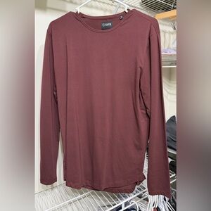 Cuts Clothing Men's Long Sleeve Burgundy Tee